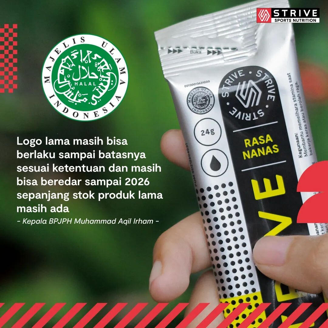 Strive energy gel tersertifikasi halal