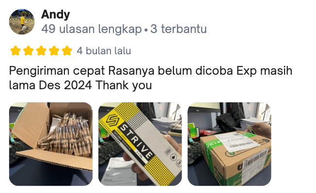 Strive energy gel tersertifikasi halal